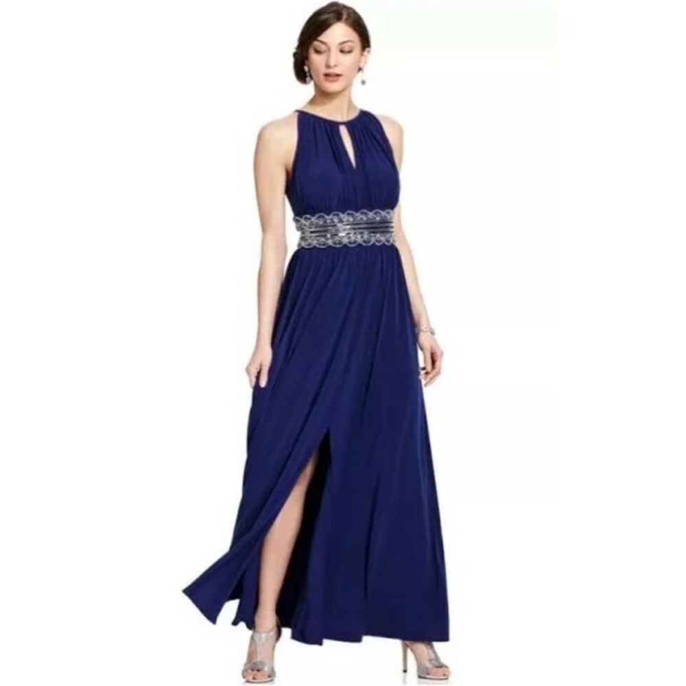 Blue Full Length Evening Dress